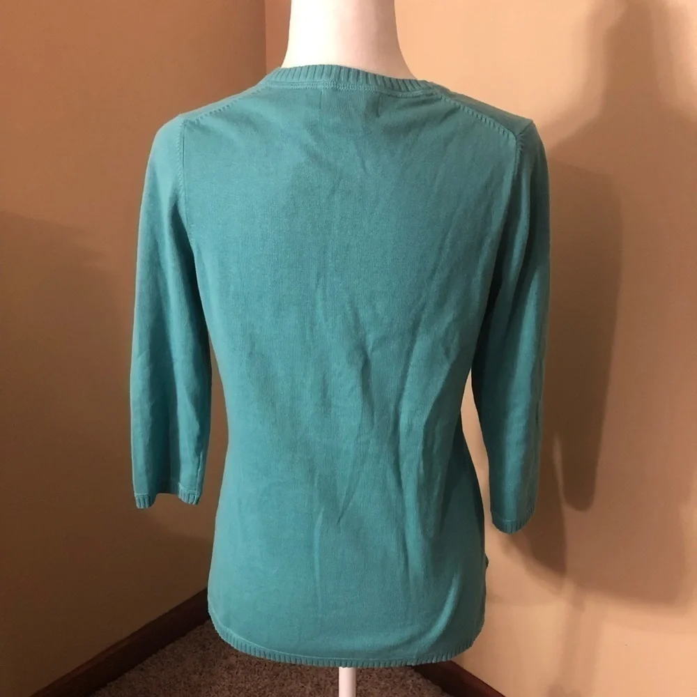 Eddie Bauer 3/4 Sleeve Split Neck Sweater NWT Sz S